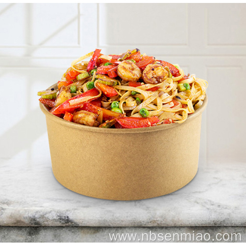 Noodle rice kraft paper food bowl biodegradable